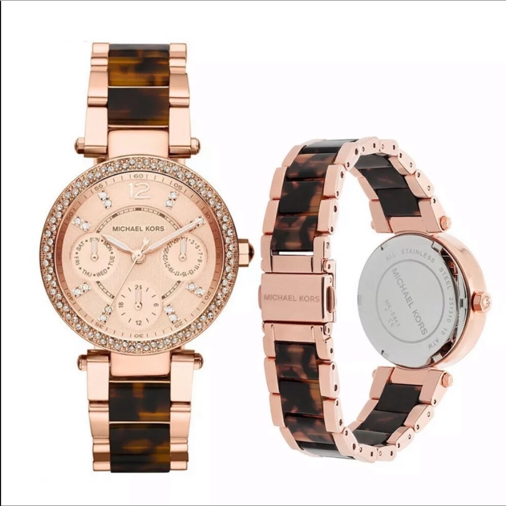 Michael Kors Rose Gold Tortoise Watch